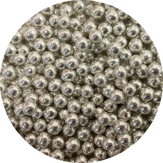 Cukrové perly stříbrné střední