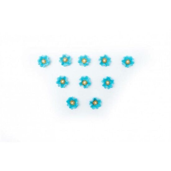 Cukrové květinky modré 10ks -