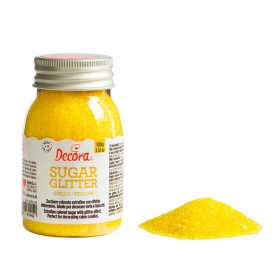 Dekorační cukr 100g žlutý jemný