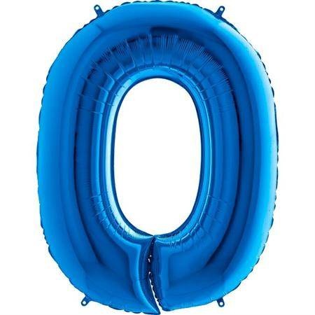 Nafukovací balónek číslo 0 modrý 102cm