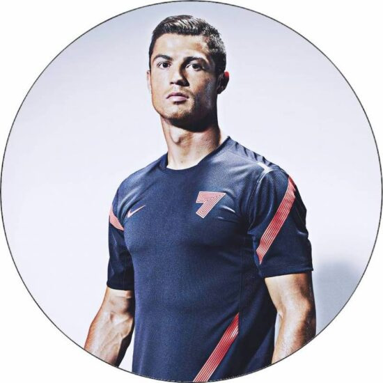 Jedlý papír Cristiano Ronaldo na šedém