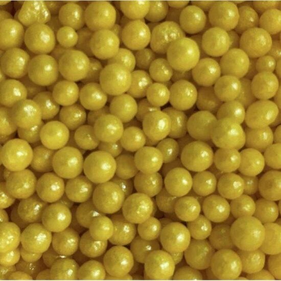 Cukrové zdobení žluté perličky 80g