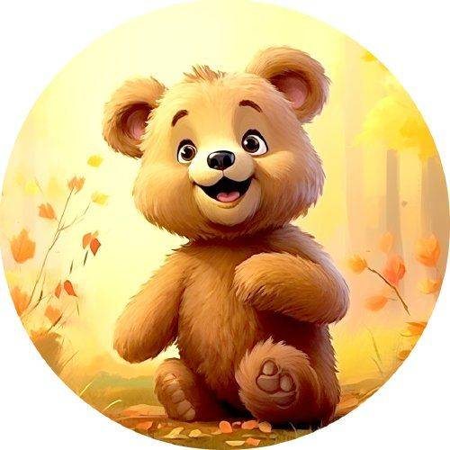 Jedlý papír medvídek na podzim v