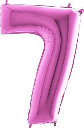 Nafukovací balónek číslo 7 růžový 102cm