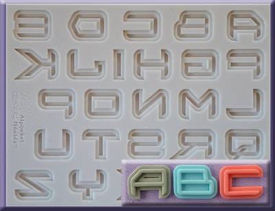 Silikonová formička velká abeceda Sci-fi