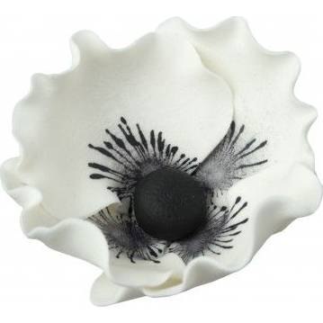 Cukrová dekorace květ vlčí mák 6ks8cm bílý