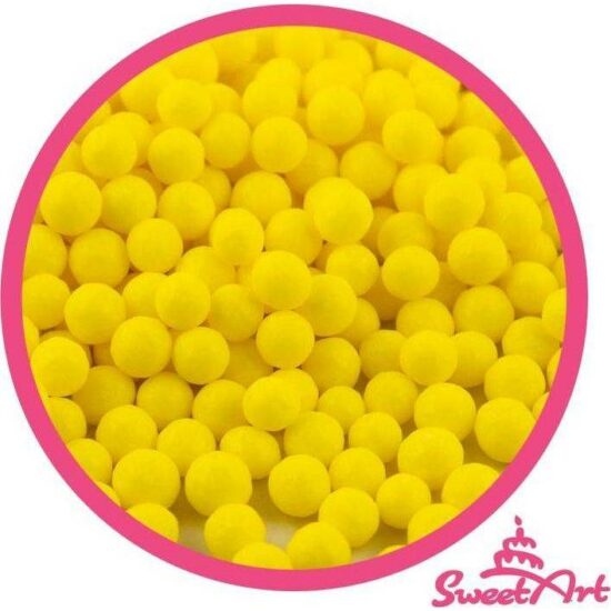SweetArt cukrové perly žluté 5