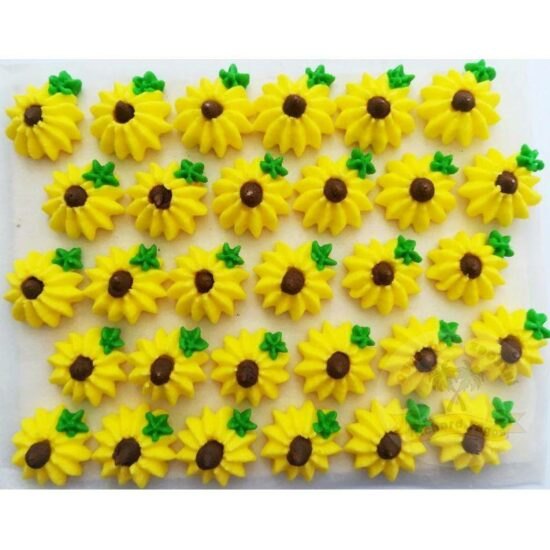 Cukrové květy slunečnice na platíčku
