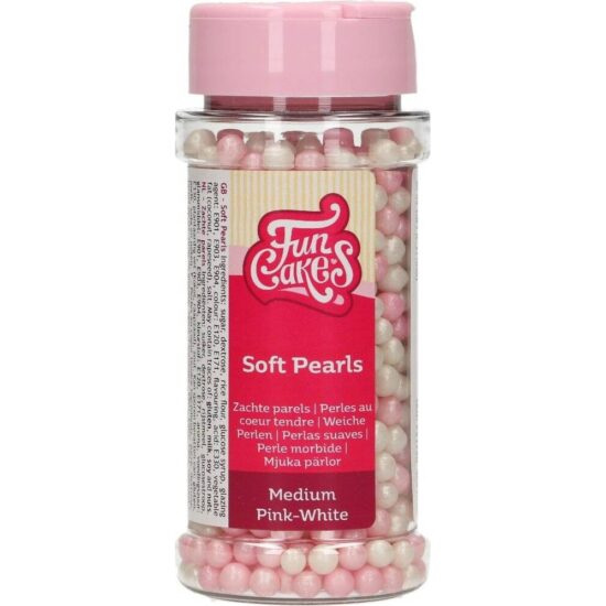 Cukrové dekorace bílo-růžové perly 60g