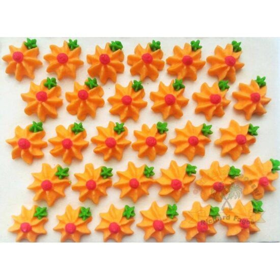 Cukrové květy oranžové na platíčku
