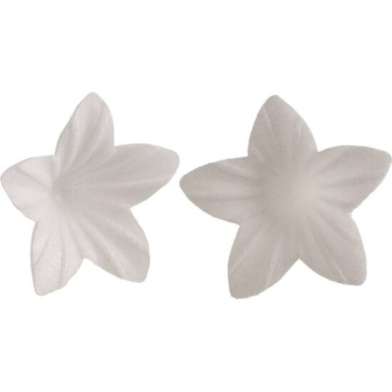 Bílé květy z jedlého papíru